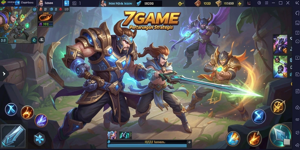 Screenshot gameplay seru dalam 7GAME MOBA.