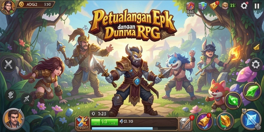 Screenshot utama ADG62 menunjukkan aksi seru dalam pertempuran RPG.