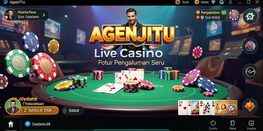Tampilan gameplay AGENJITU yang mendebarkan dengan dealer langsung.