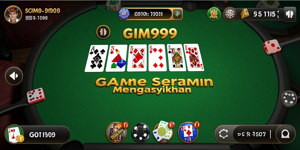 Tampilan screenshot GIM999 dengan gameplay Domino yang seru.
