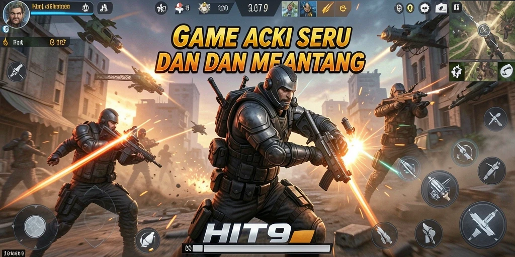 Tampilan gameplay action yang mengasyikkan dari HIT9.