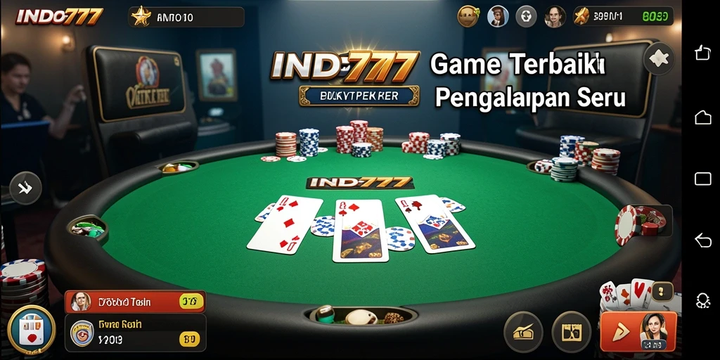 Tampilan gameplay seru dalam permainan poker INDO777.