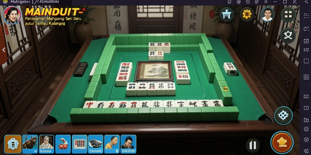 Screenshot gameplay MAINDUIT dengan visual Mahjong yang menarik.