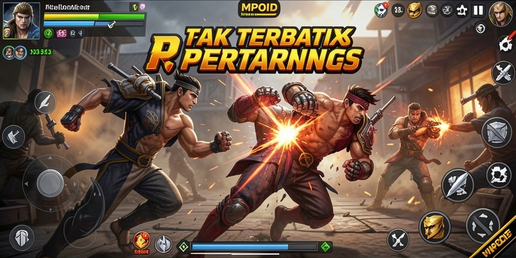 Tampilan aksi mendebarkan dari MPOID saat karakter bertarung.
