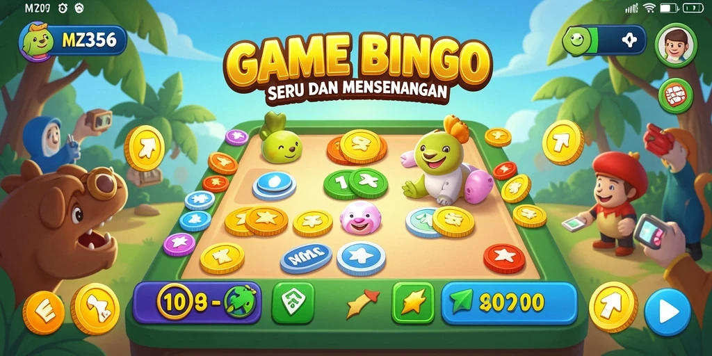 Tampilan gameplay MZ356 yang seru dan interaktif dalam bermain Bingo.