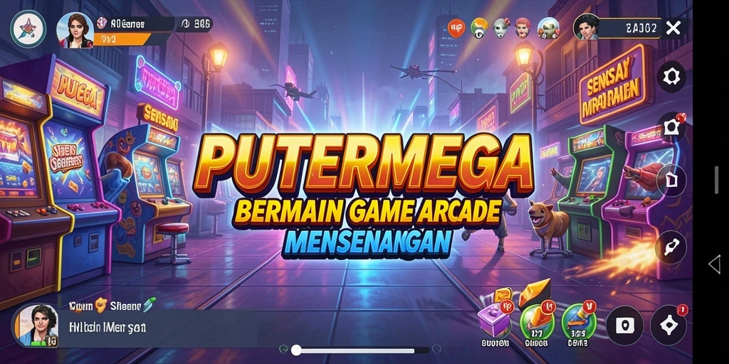 Tampilan gameplay seru dalam PUTERMEGA, menunjukkan aksi menarik karakter.