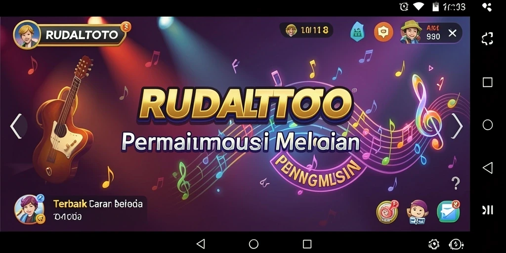 Tangkapan layar gameplay RUDALTOTO menampilkan pengalaman musik yang menyenangkan.