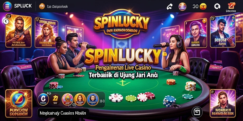 Tampilan gameplay seru SPINLUCKY dengan dealer langsung.