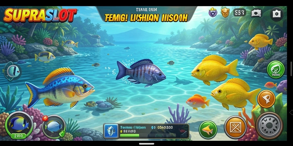 Tampilan gameplay seru dalam permainan Tembak Ikan SUPRASLOT.