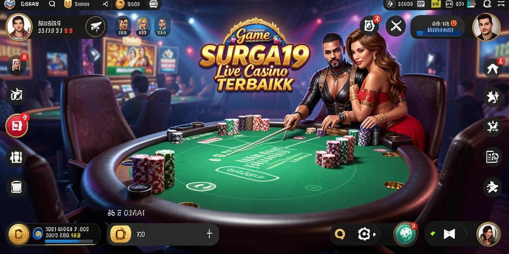 Tampilan gameplay Live Casino yang mendebarkan di SURGA19.
