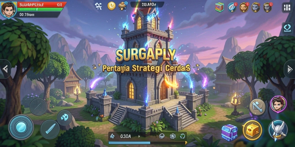 Tampilan menara yang siap bertempur di battlefield Tower Defense.
